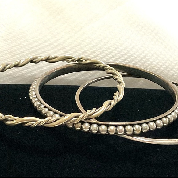 Bangles Jewelry - 3 Piece Silver Tone Bangle Lot